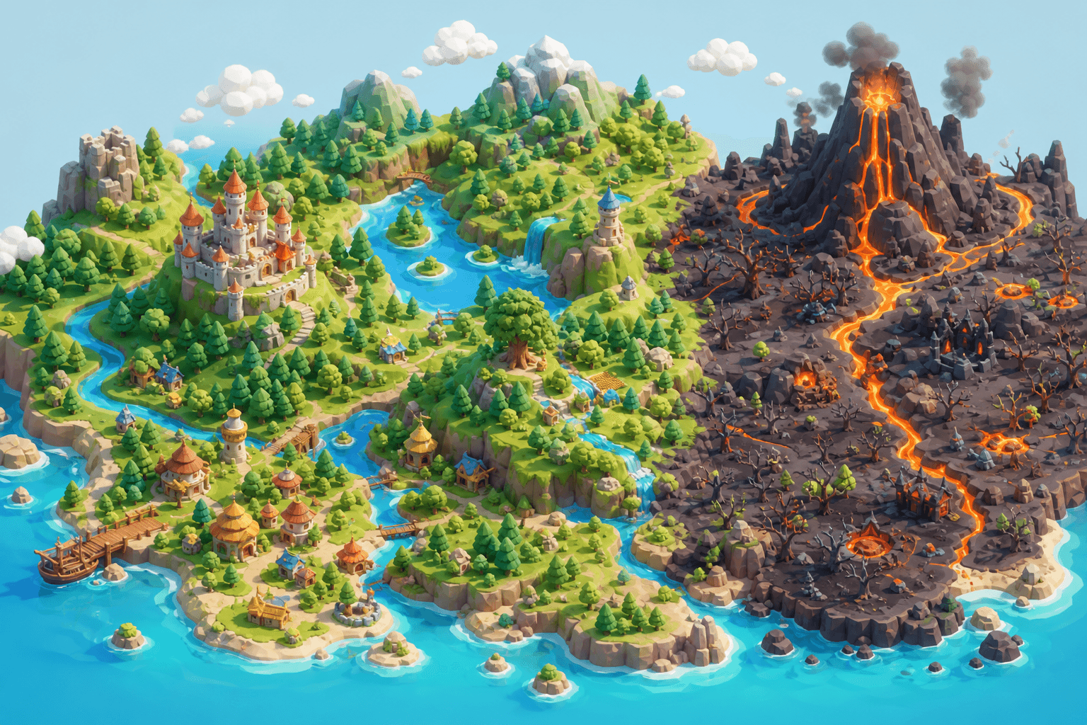 A finished month island world